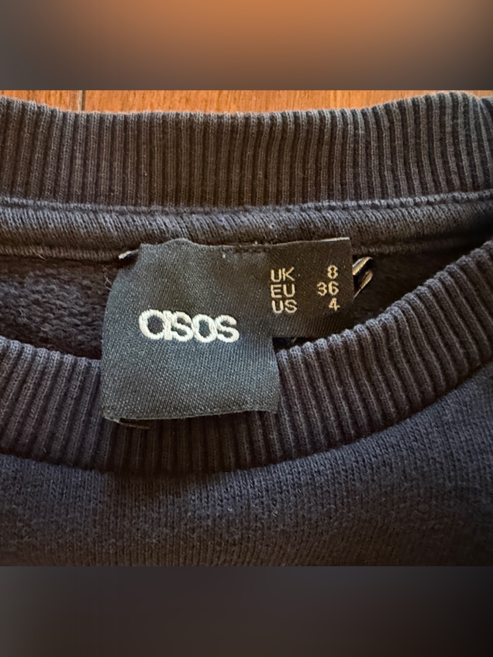 ASOS Navy Sweatshirt with Brass / Gold Stud Details - Picture 3 of 6